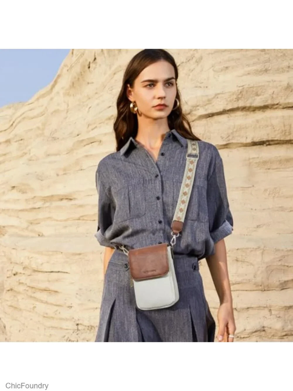 Faux Leather Crossbody Cell Phone Purse with Card Slots and Adjustable Strap